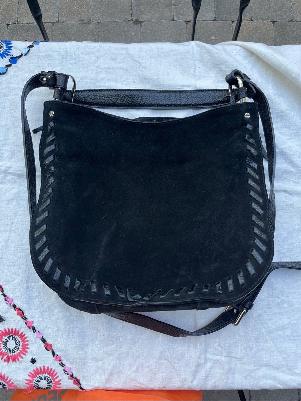 GIANNI CHIARINI vintage black suede purse *as is
